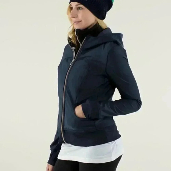 Lululemon special edition Uba Hoodie limitless blue/clarity yellow*Softshell 4 - Picture 5 of 5